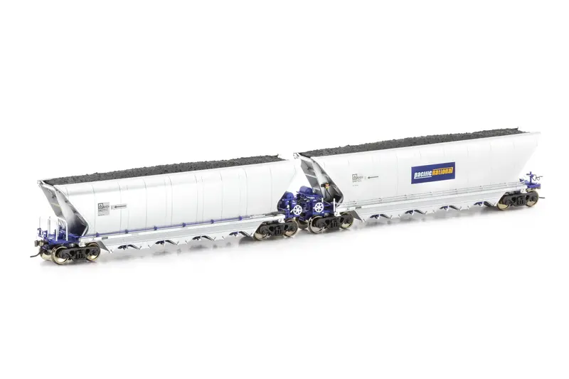 Nheh Coal Hopper, Pacific National Blue & Silver, 4 Car Pack Nch-50 1