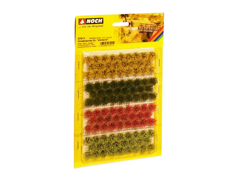 Noch 07011 - Grass Tufts - Xl - Blossom Red, Yellow, Light & Dark Green 92Pc (12Mm) 1