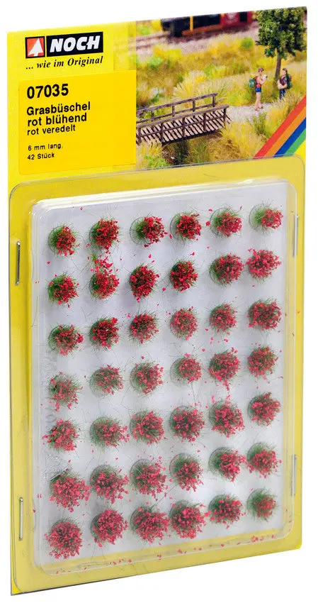 Noch 07035 - Grass Tufts - Blooming Red 42Pc (6Mm) 1
