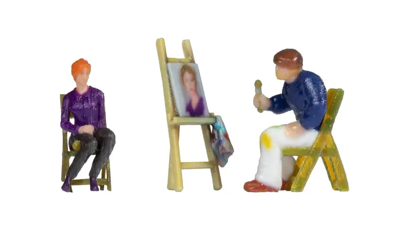 Noch 10415 - 3D Master - Painter With Model And Easel (Ho Scale) 1