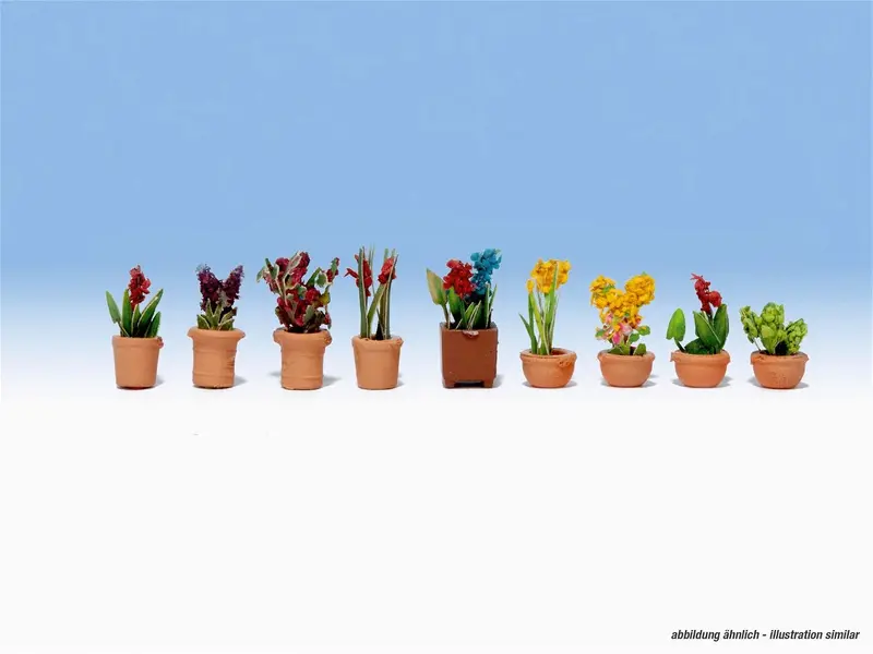 Noch 14080 - Laser-Cut Minis - Ornamental Plants In Pots - 9Pc (N Scale) 1