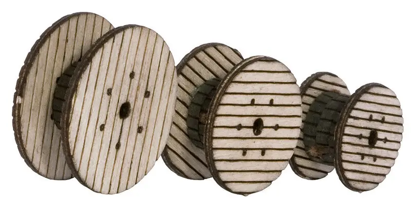 Noch 14202 - Laser-Cut Minis - Cable Rolls 3Pc (Ho Scale) 1