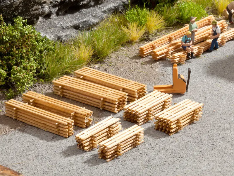 Noch 14214 - Laser-Cut Minis - Piles Of Planks 8 Piles (Ho Scale) 1