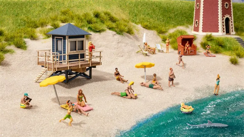 Noch 14265 - Laser-Cut Minis - Lifeguard Tower With Shark Fin (Ho Scale) 1