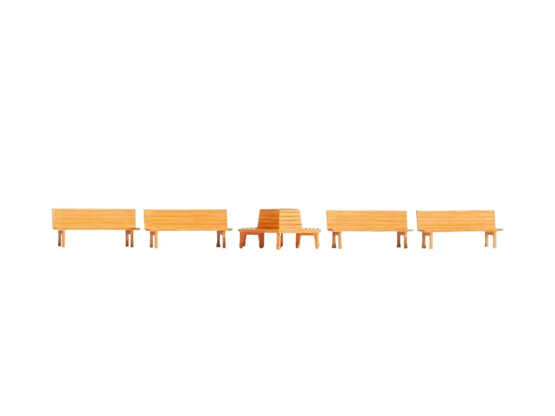 Noch 14851 - Accessories Set - Benches - 5Pc (Ho Scale) 1