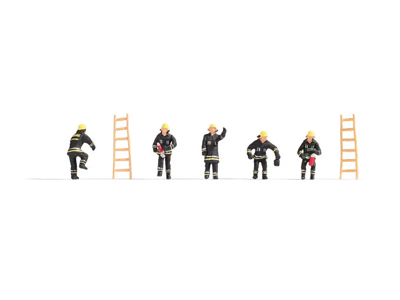 Noch 15021 - Figure Set - Fire Brigade Black Protective Clothes (Ho Scale) 1
