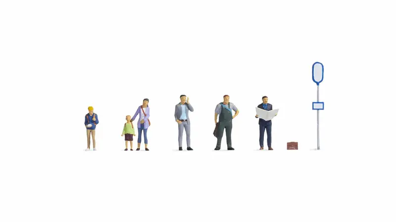 Noch 15246 - Figure Set - At The Bus Stop (Ho Scale) 1