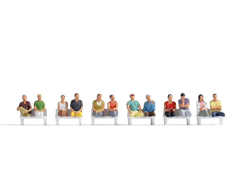 Noch 15250 - Figure Set - Sitting Passengers (No Legs, No Benches) (Ho Scale) 1