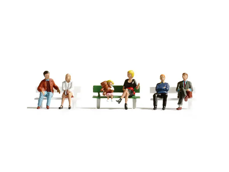 Noch 15530 - Figure Set - Sitting People With One Bench (Ho Scale) 1