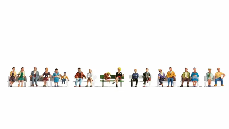Noch 16131 - Xl Figure Set - Sitting People (Ho Scale) 1