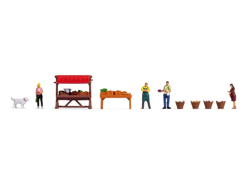 Noch 16225 - Figure Theme World - Vegetable Stand (Ho Scale) 1