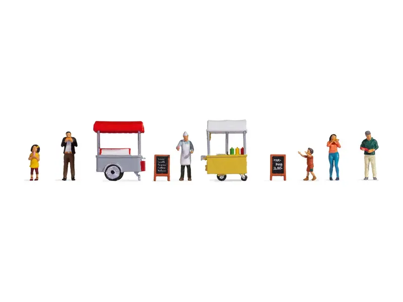 Noch 16229 - Figure Theme World - Ice Cream & Hot Dog Cart (Ho Scale) 1