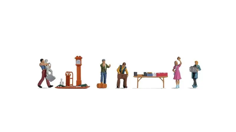 Noch 16280 - Themed Figures Set - Flea Market (7Pc) (Ho Scale) 1