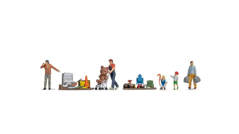 Noch 16282 - Themed Figures Set - Flea Market (7Pc) (Ho Scale) 1