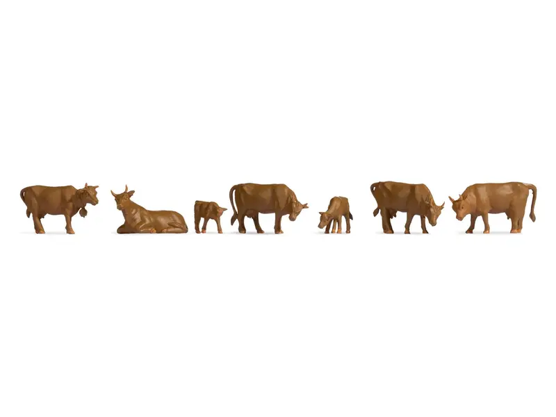 Noch 18216 - Figure Set - Brown Cows (Ho Scale) 1