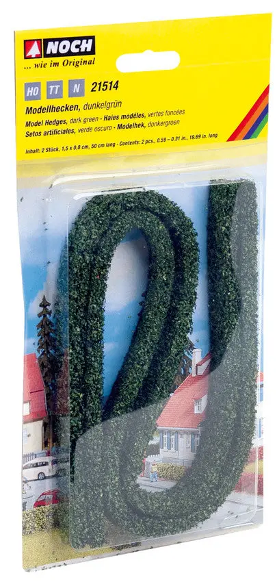 Noch 21514 - Hedges - Dark Green 2Pc (1.5 X 0.8 X 50Cm) 1