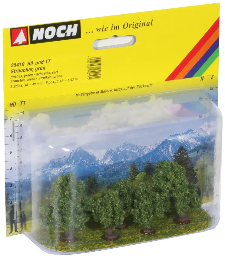 Noch 25410 - Bushes - Green 5Pc (3 - 4Cm) 1
