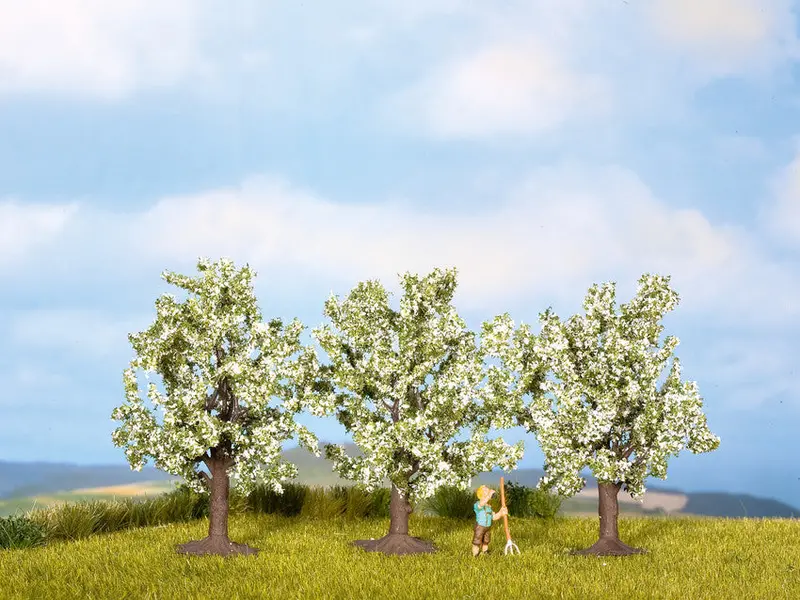Noch 25511 - Fruit Trees - White Blossom 3Pc (4.5Cm) (N Scale) 1