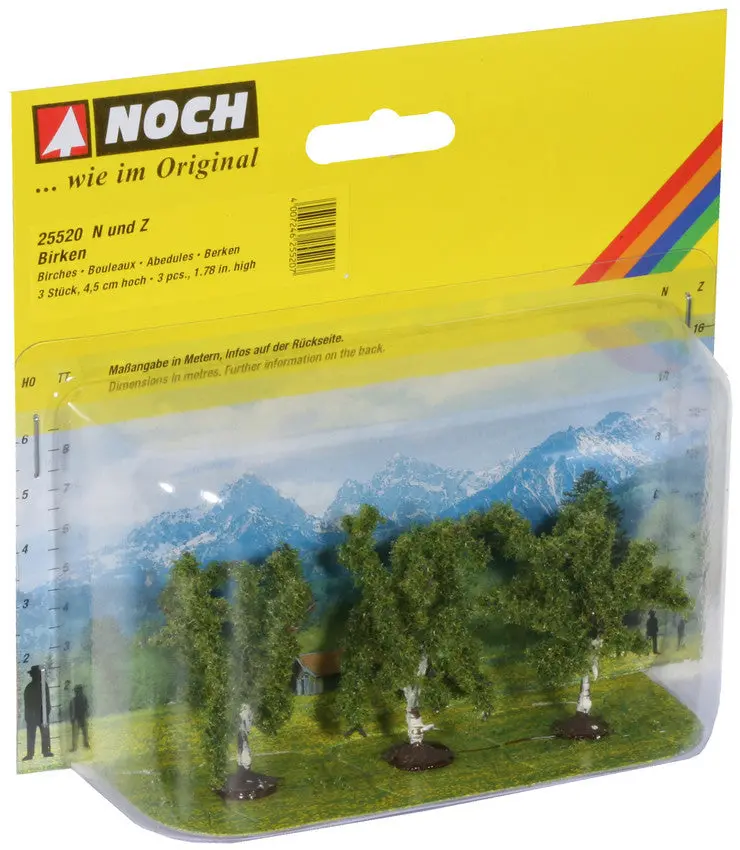 Noch 25520 - Birch Trees 3Pc (4.5Cm) (N Scale) 1