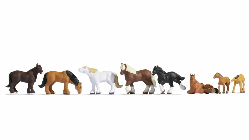 Noch 36762 - Figure Set - Draught Horses (N Scale) 1