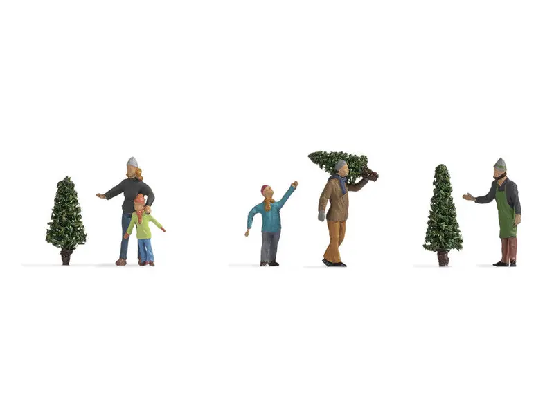 Noch 36927 - Figure Set - Selling Christmas Trees (N Scale) 1