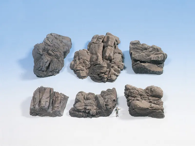Noch 58452 - Rock Pieces - Sandstone 6Pc (Ho Scale) 1