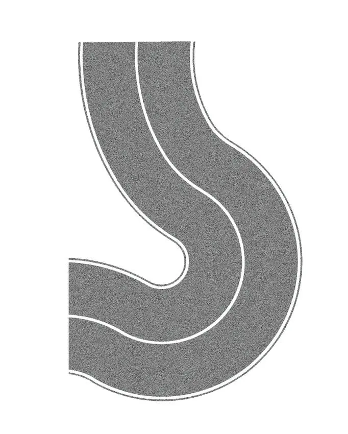 Noch 60710 - Country Road Curve Grey 2Pc 6.6Cm (Ho Scale) 1