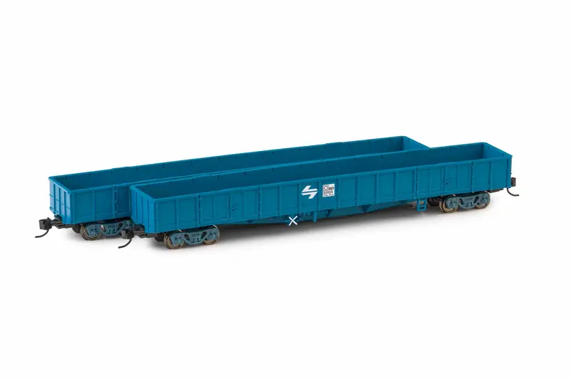 Nocy Open Wagon, Nocy55/Nocy84 Ptc Blue White L7 Post 1979 (N Scale) Twin Pack 1