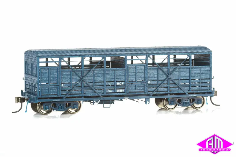 Nswgr Bogie Cattle Wagon - Bcw - Ptc Blue - 3-Pack - Pack 2 (Ho Scale) 1