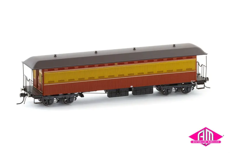Nswgr End Platform Car Rg 278 Greyhound Car Red & Russet Fo062 (Single Car) Ho Scale 1