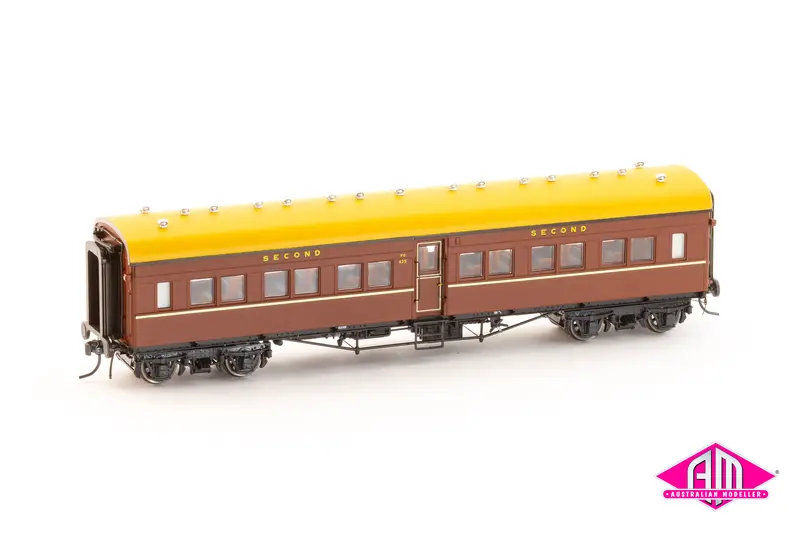 Nswgr Fg Independent Passenger Carriages Indian Red Navy Roof Fg675, & Fg659 (2 Car Set) Ho Scale Fg004 1