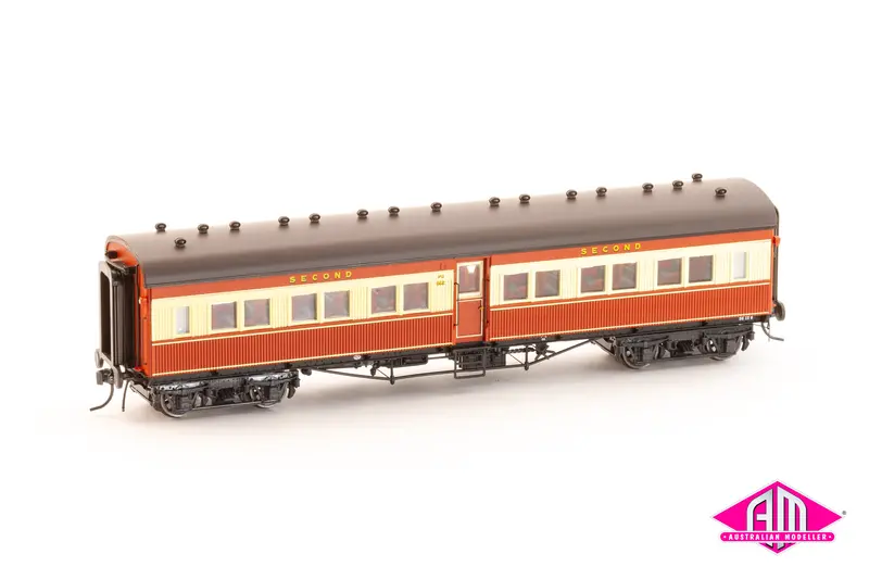 Nswgr Fg Independent Passenger Carriages Red & Cream Fg662, & Fg675 (2 Car Set) Ho Scale Fg009 1