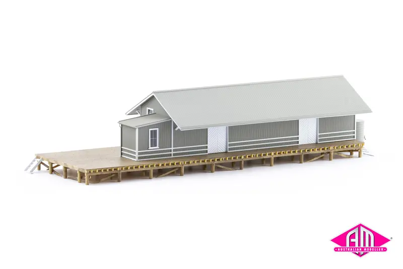 Nswgr G3 Goods Shed, Grey Roof, Grey Walls, White Doors, (Asa-4) Ho Scale 1