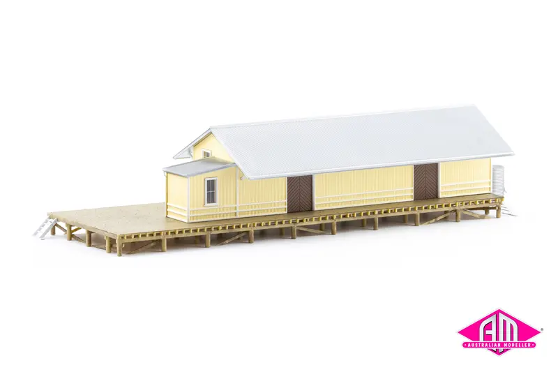 Nswgr G3 Goods Shed, Silver Roof, Yellow Walls, Brown Doors, (Asa-5) Ho Scale 1