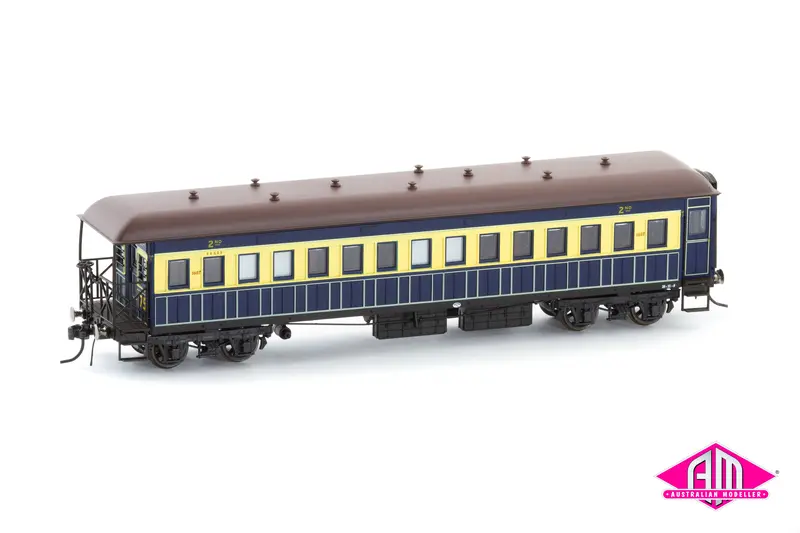 Nswgr Vestibuled End Platform Cars "Caves Express" Set 75 Blue & Cream Fo049 (5 Car Set) Ho Scale 1