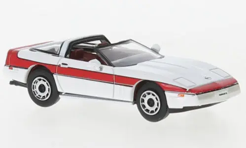 Pcx870319 - Chevrolet Corvette C4 - White/Red - 1984 - Targa Roof (Ho Scale) 1