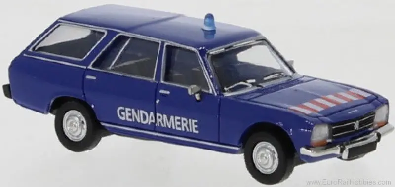 Pcx870348 - Peugeot 504 Break - Dark Blue - Gendarmerie (Ho Scale) 1