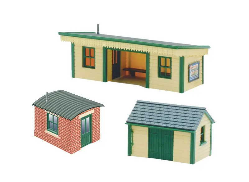 Peco - Nb-16 - Station Platform Shelter - With Timber And Brick Huts (N Scale) 1