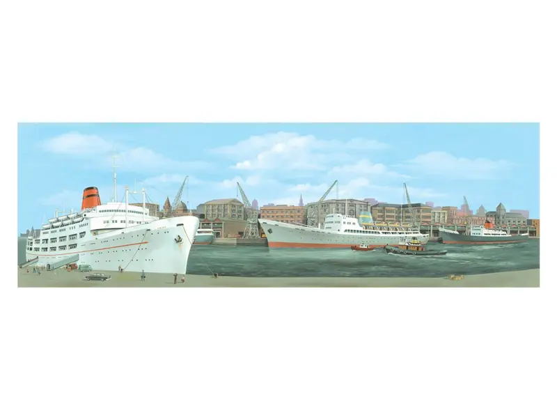 Peco - Sk-20 - Backscene - Large - Dock Centre 1