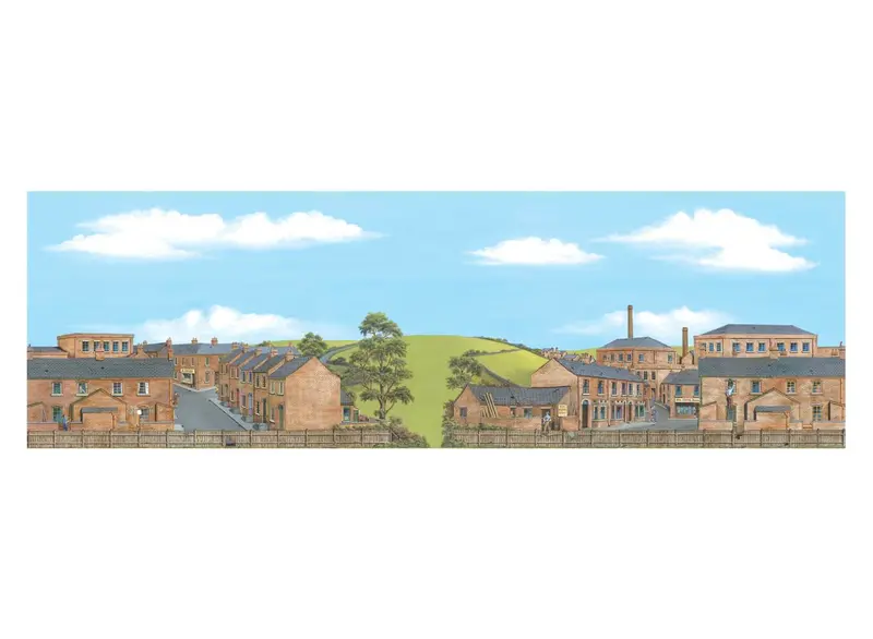 Peco - Sk-26 - Backscene - Large - Old Industrial Town Extension 1