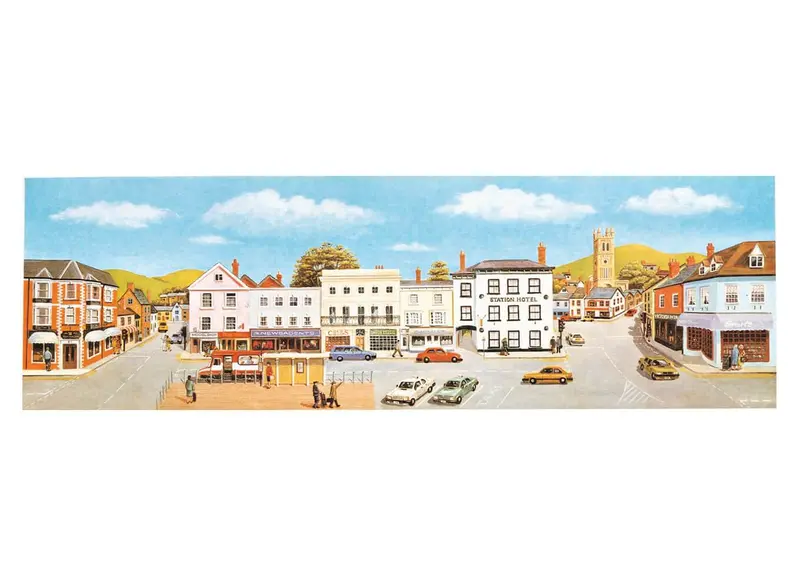 Peco - Sk-29 - Backscene - Large - Market Town 1