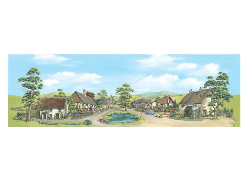 Peco - Sk-35 - Medium Village Backscene 1
