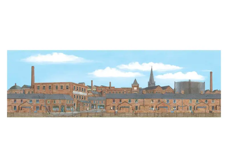 Peco - Sk-45 - Medium Old Industrial Town Centre Backscene 1