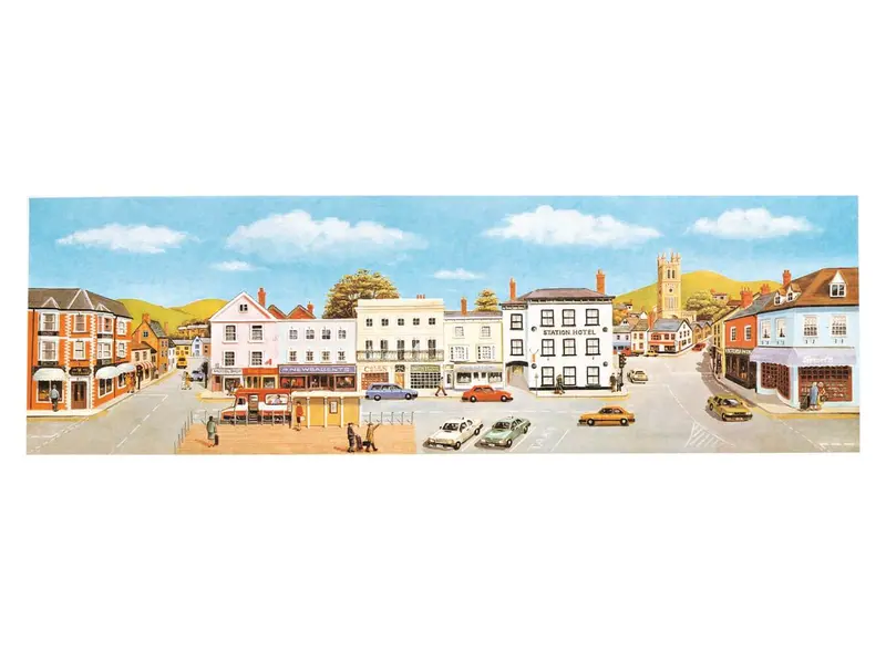 Peco - Sk-49 - Backscene - Medium - Market Town 1