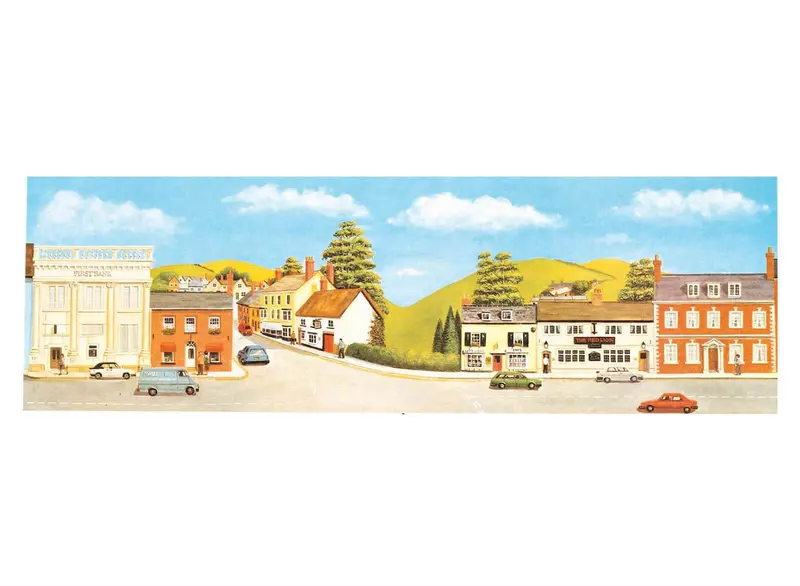 Peco - Sk-50 - Backscene - Medium - Market Town - Extension 1