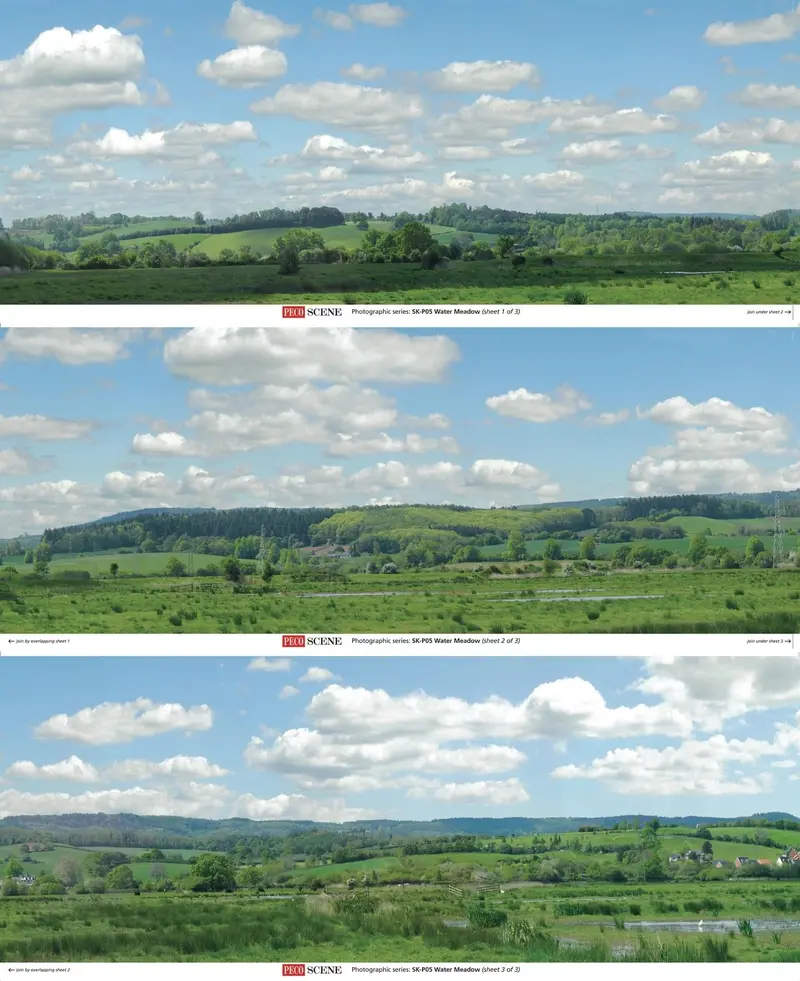 Peco - Skp-05 - Photographic Backscene - Water Meadow 1