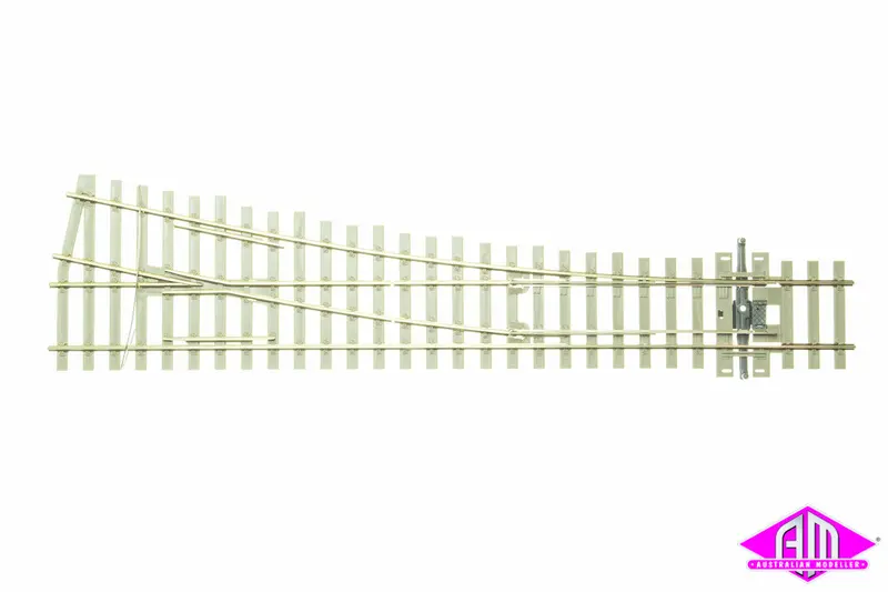 Peco - Sl-E1095 - Code 75 Electrofrog - Concrete Sleeper - Medium Right Hand Point (Ho Scale) 1