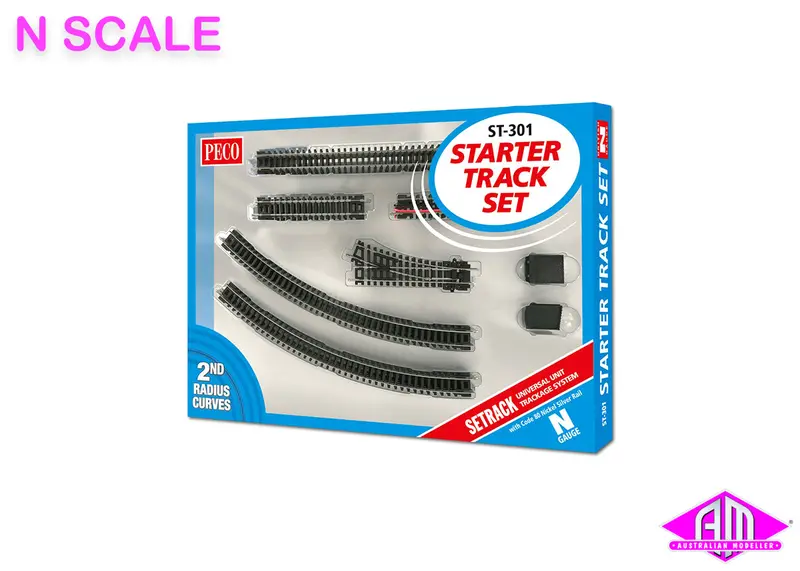 Peco - St-301 - Code 80 Setrack - Starter Track Set - 2Nd Radius Curves (N Scale) 1