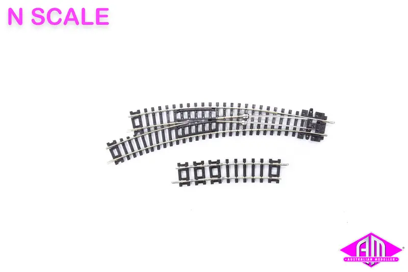 Peco - St-45 - Code 80 Setrack - Left Curved Point (N Scale) 1