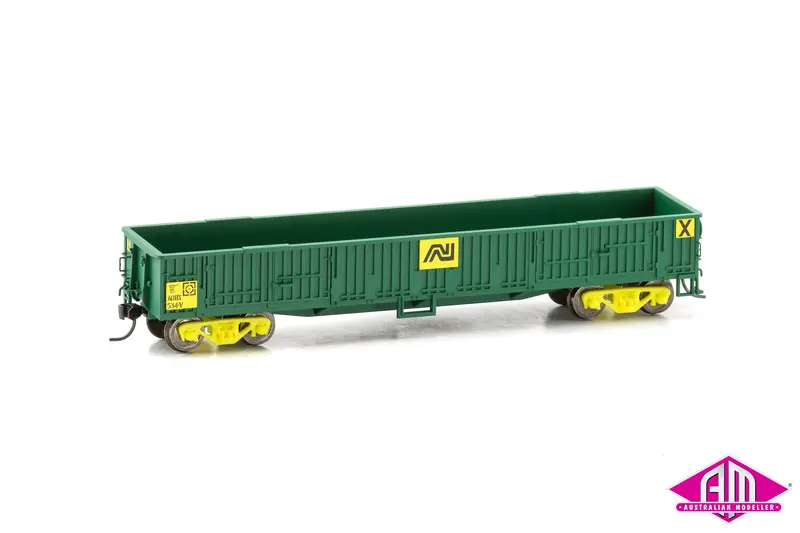 Powerline - Aobx Bogie Open Wagon #Aobx 534 An Green (Ho Scale) 1